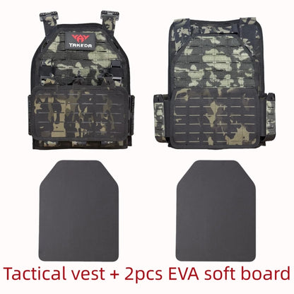 Multicam Camo Tactical Vest Quick Release Molle Modular Protective Vest for Outdoor CS Wargame Hunting yakeda 6094