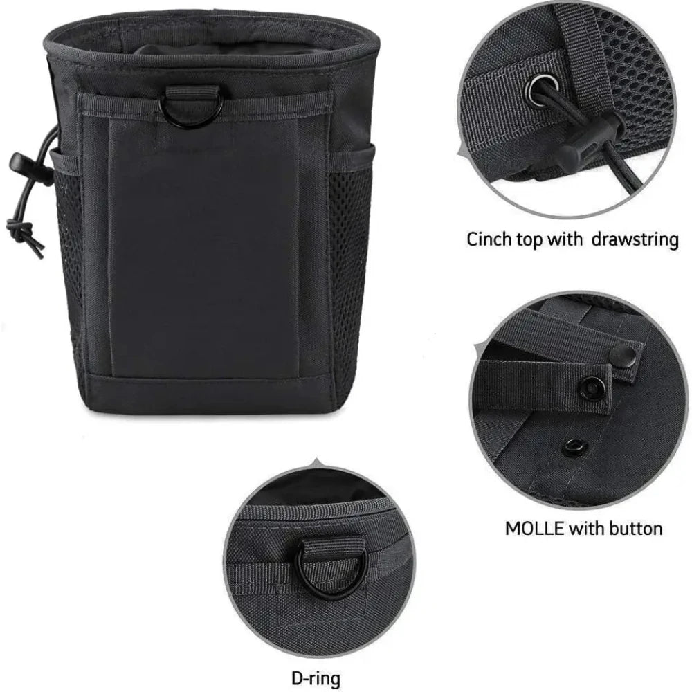 Tactical Molle Drawstring Magazine Dump Pouch Adjustable Utility Belt Fanny Hip Holster Bag Outdoor Ammo Pouch