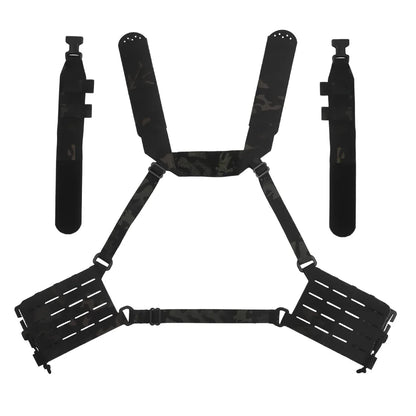 Tactical ARC Chest Rig Kit MOLLE System Placard V3 Front Flap Mag Pouch Installed On Vest with Quick Release Clasp Mount