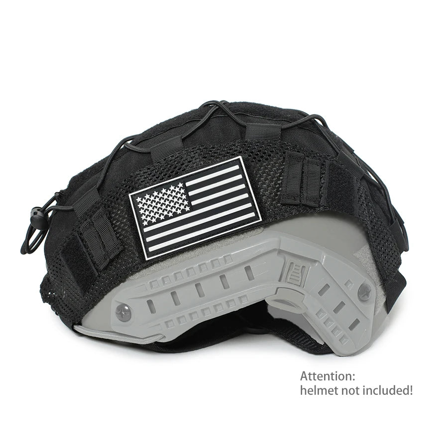 1000D Nylon Breathable Mesh Helmet Cover Magic Sticky Fixed Stickable Badge