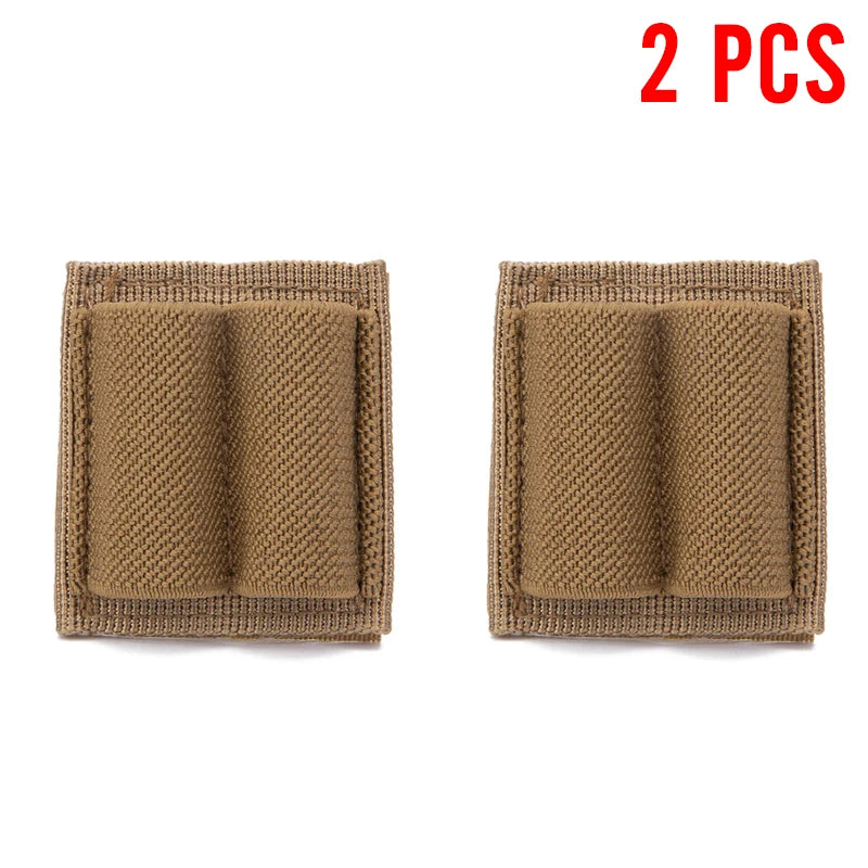 Tactical Patch 2-Round Holder Adhesive 2 Hole Cartridges Hook Loop Patch Hunting Rifles 7.62MM Shotgun Bullet Pouch