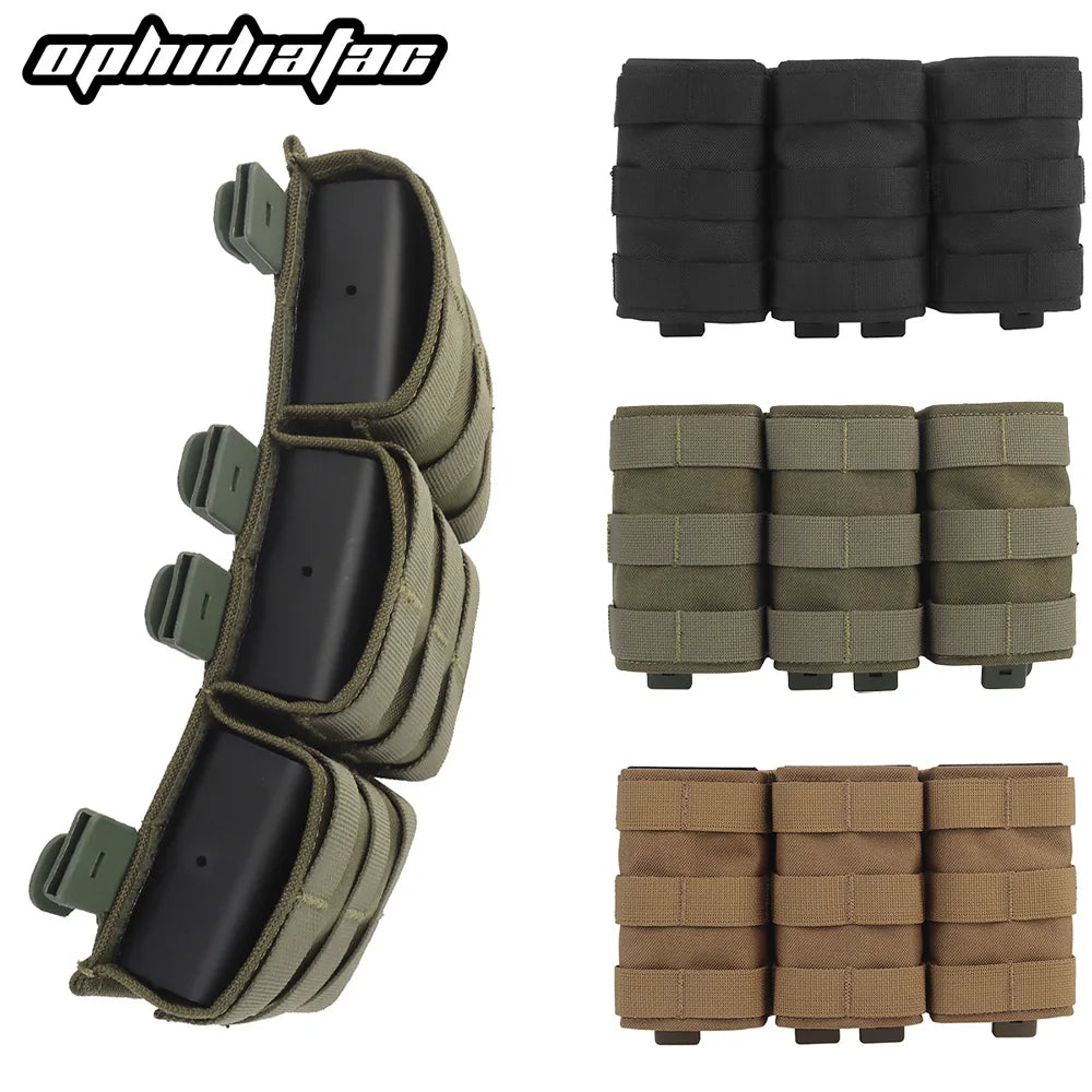 OPHIDIAN FAST 7.62 Triple Mag Pouch (Long) Open Quick Release Mag Nylon Holster Case Insert Magazine Pouch Accessories
