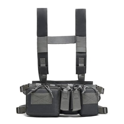 Tactical Chest Rig MOLLE Camo Vest, Adjustable Multi-Function Harness, Outdoor Wargame Training Camouflage Vest