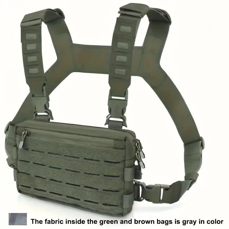 Men Tactical Chest Bag Lightweight Riding Vest Crossbody Pack For Cycling Hiking Camping Daily Use