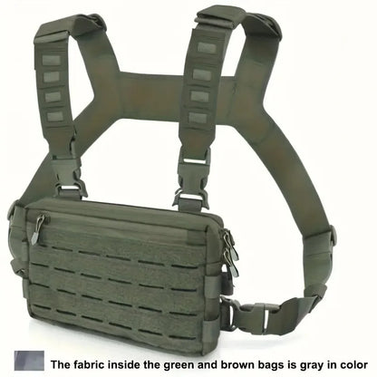 Men Tactical Chest Bag Lightweight Riding Vest Crossbody Pack For Cycling Hiking Camping Daily Use