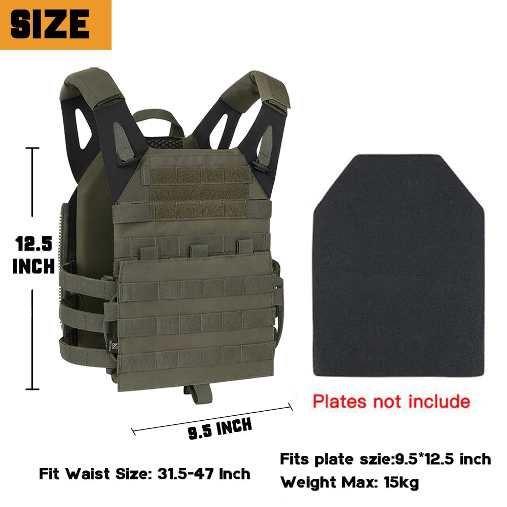 KRYDEX 500D Tactical Vest with Zip-on Backpack Bag MOLLE JPC 2 Plate Carrier for Men Hunting Combat Airsoft Paintball