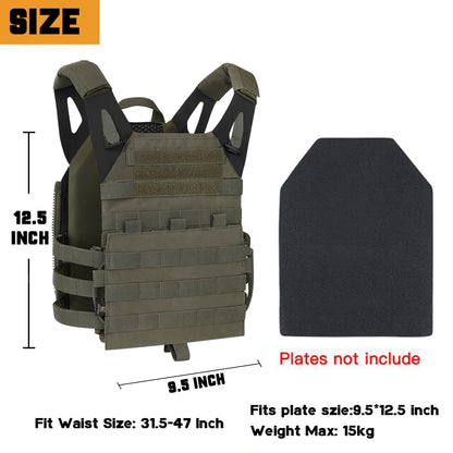 KRYDEX 500D Tactical Vest with Zip-on Backpack Bag MOLLE JPC 2 Plate Carrier for Men Hunting Combat Airsoft Paintball