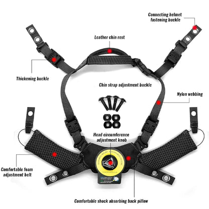 Tactical Helmet Strap Adjustable Chin Strap Inner Suspension System with Bolts and Screws for Tactical Fast Airsoft Helmets