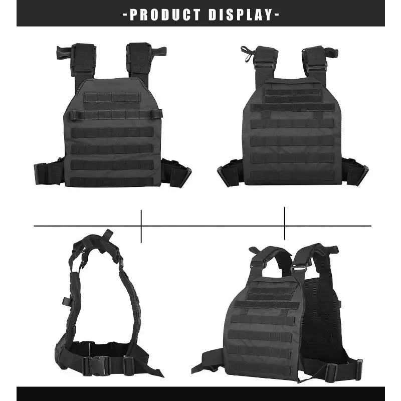 MOLLE System Tactical Vest Adjustable Buckle Waistcoat for Airsoft CS Wargame Hunting Camping Outdoor Training Cosplay Game Vest