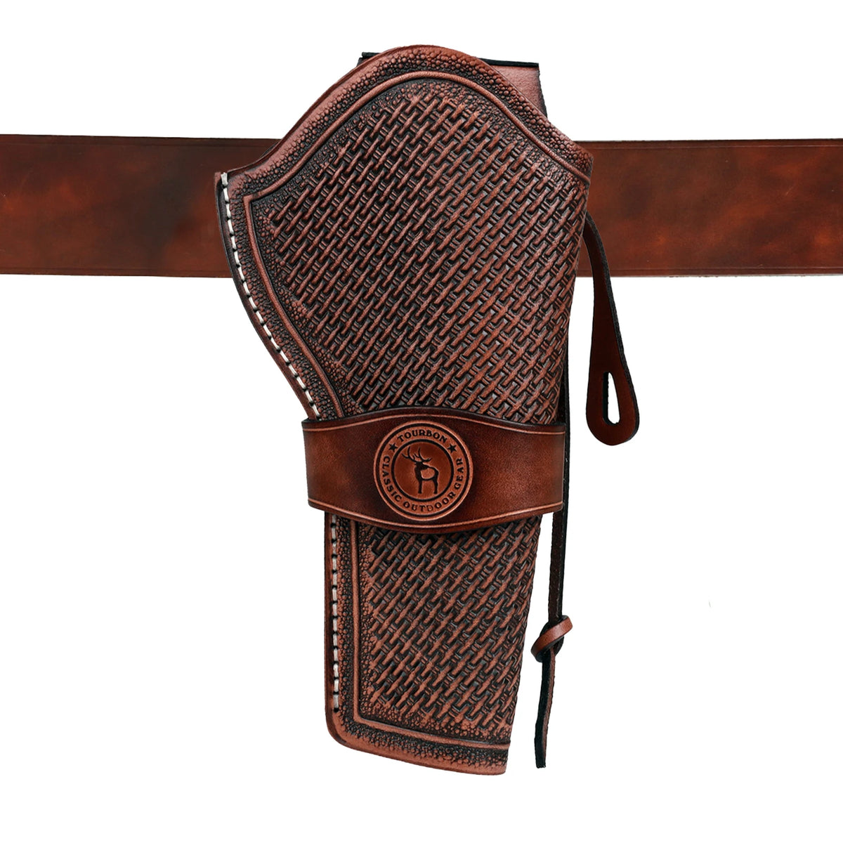 Tourbon Leather Handgun Holster for Ruger .357 Revolver Pistol Carry Case Belt Pouch Brown Hunting Accessories