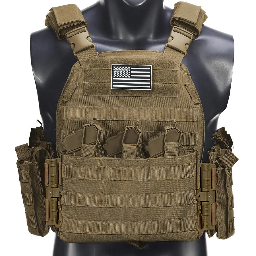 AVmouflage Hunting Vest Quick Dissassembly Waist Shoulder Accessory Pouches Hidden Triple Equipment Bag Outdoor Outdoor Vest