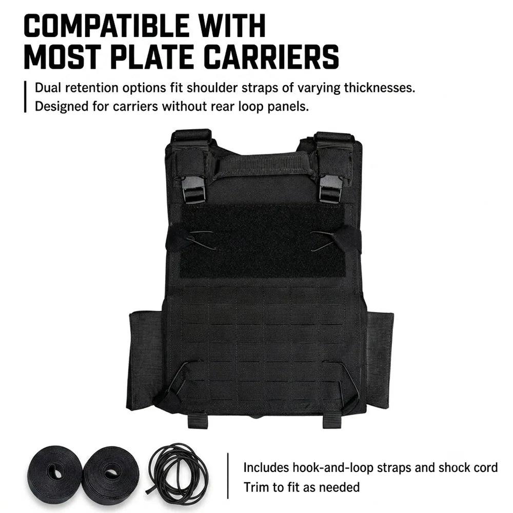 2PCS Tactical Vest Back Pad with Hook‑Loop Multi‑Function Modular Adapter Plate For Expansion Attachment Outdoor Hunting Gear