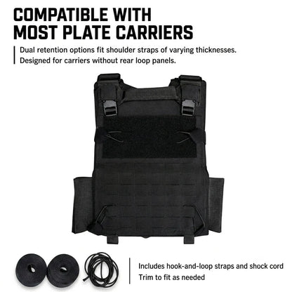 2PCS Tactical Vest Back Pad with Hook‑Loop Multi‑Function Modular Adapter Plate For Expansion Attachment Outdoor Hunting Gear