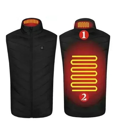 26 Areas USB Heated Vest Men Women Windproof Thermal Waistcoat Sleeveless Jacket for Skiing Hiking Motorcycle Winter Warm