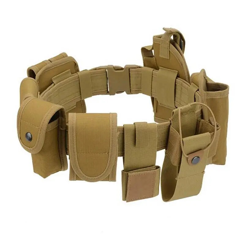 Tactical Battle Belt Airsoft Duty Belt Set Adjustable Nylon Military Security Belt Hunting Belt Gun Holster Baton Holder