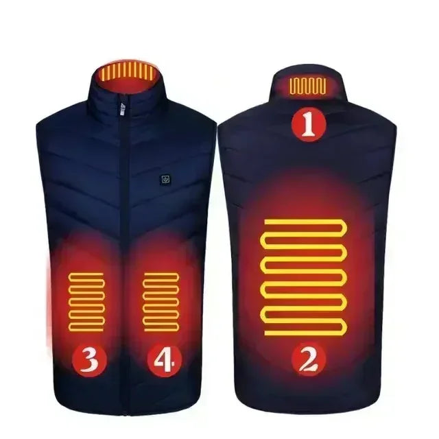 26 Areas USB Heated Vest Men Women Windproof Thermal Waistcoat Sleeveless Jacket for Skiing Hiking Motorcycle Winter Warm