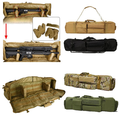 M249 Tactical Gun Bag Large Capacity Hunting Shooting Gun Case Protective Foam Pad Airsoft Double Rifles Carry Shoulder Bag Gear
