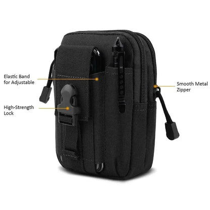 Molle Tactical Pouch Belt Waist Pack Men Small Pocket Survival Tool Bag for Running Travel Camping Hunting Airsoft