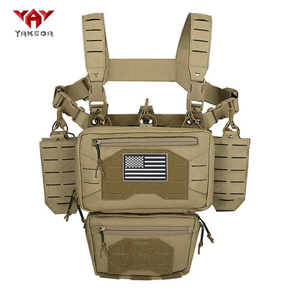 YAKEDA Outdoor Equipment Chest Hanging Bellyband Laser MOLLE Mounting Multi functional Chest Hanging
