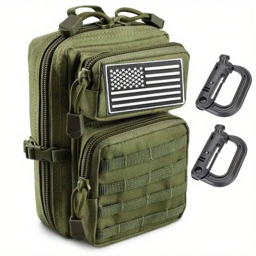 Tactical Molle Zippered Pouch EDC Waist Pack Medical IFAK Small Tool Bag for Hunting Hiking Fishing