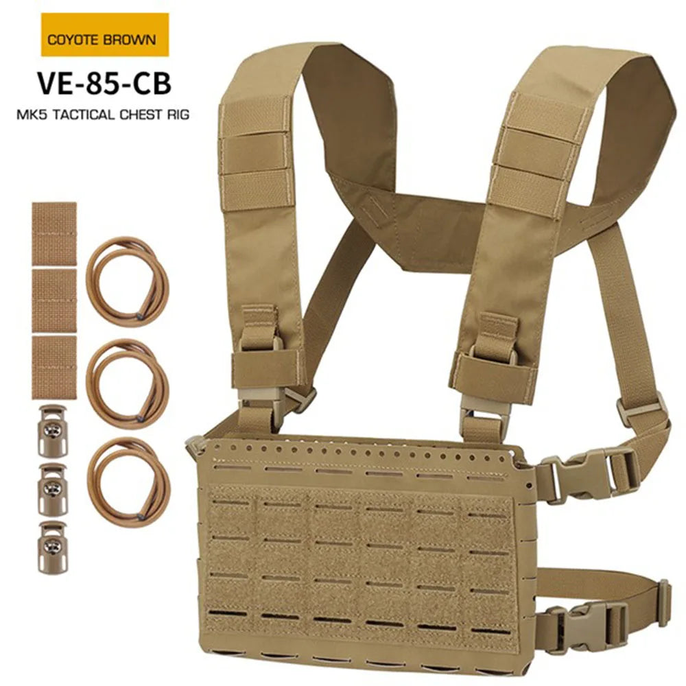 Tactical MK5 Chest Rig Laser Cutting Molle SS Micro Fight Chassis Placard 5.56 Triple Magazine Pouch Vest Plate Carrier