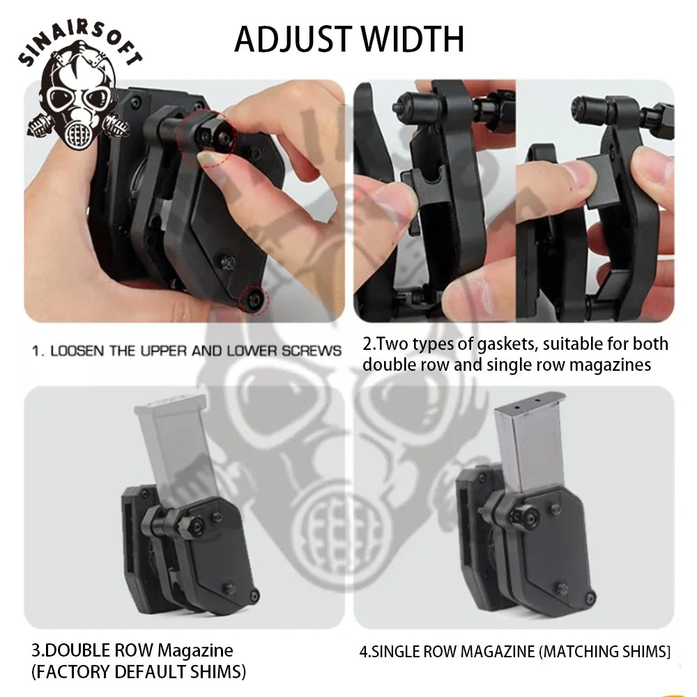 IPSC USPSA Shooting 1.5" Belt + 4 Pcs Multi-Angle High Speed Pistol Magazine Mag Pouch Handgun Holder Holster