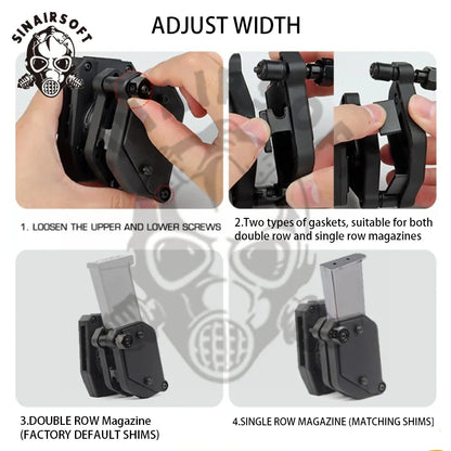 IPSC USPSA Shooting 1.5" Belt + 4 Pcs Multi-Angle High Speed Pistol Magazine Mag Pouch Handgun Holder Holster