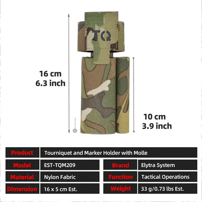 Tactical Molle Elastic Quick-Release TQ Pouch Molle Version Multi Direction Adjustable Tourniquet and Marker Holder
