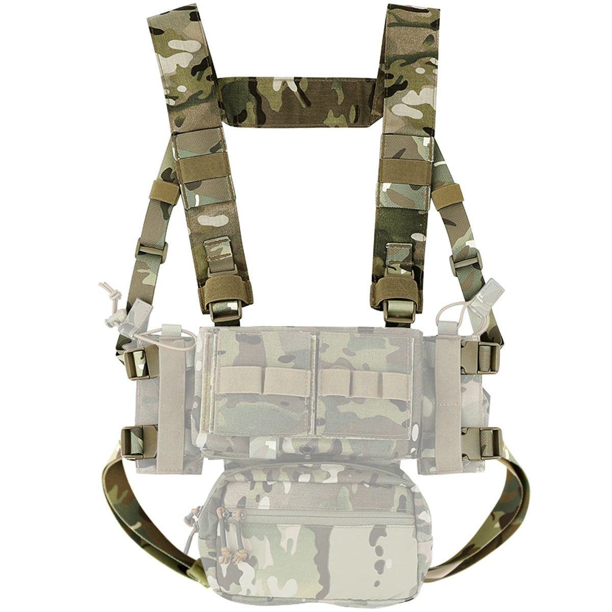 KRYDEX Tactical Shoulder Strap Fat H Harness and Back Strap For MK3 MK4 Chest Rig Vest