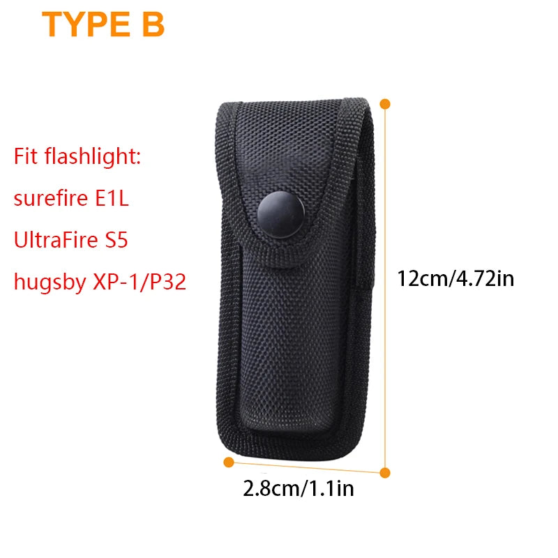 Tactical Flashlight Holster Outdoor Hunting Climbing Molle Pouch Men's Belt Bag LED Torch Case Edc Tool Holder Fanny Pack