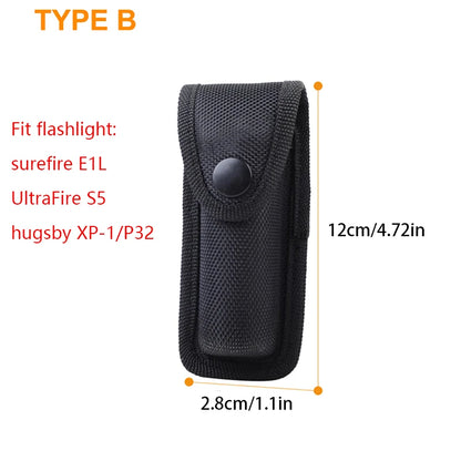 Tactical Flashlight Holster Outdoor Hunting Climbing Molle Pouch Men's Belt Bag LED Torch Case Edc Tool Holder Fanny Pack