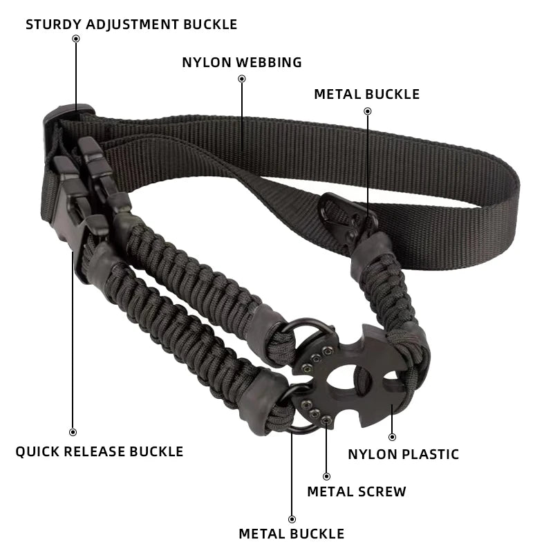 Nylon Webbing Multiuse Durable Rifles Sling Tactic Single Point Gun Shoulder Strap Quickly Adjust Length