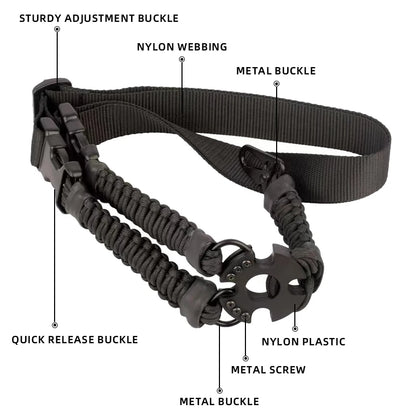 Nylon Webbing Multiuse Durable Rifles Sling Tactic Single Point Gun Shoulder Strap Quickly Adjust Length