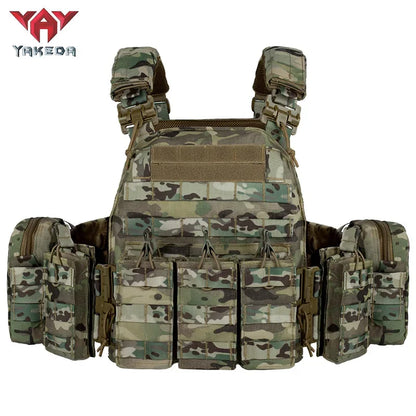 YAKEDA Tactical Plate Carrier Quick Release Quick Disassembly Training Vest, detachable and expandable, comfortable, breathable