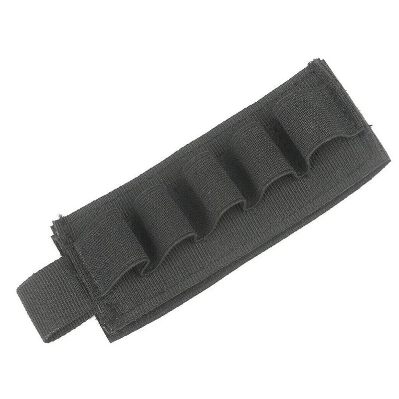 5 Round 12GA Shotgun Shell Holder Separate Hook and Loop Ammo Carrier Shotshell Pouch for Hunting Shooting Accessory
