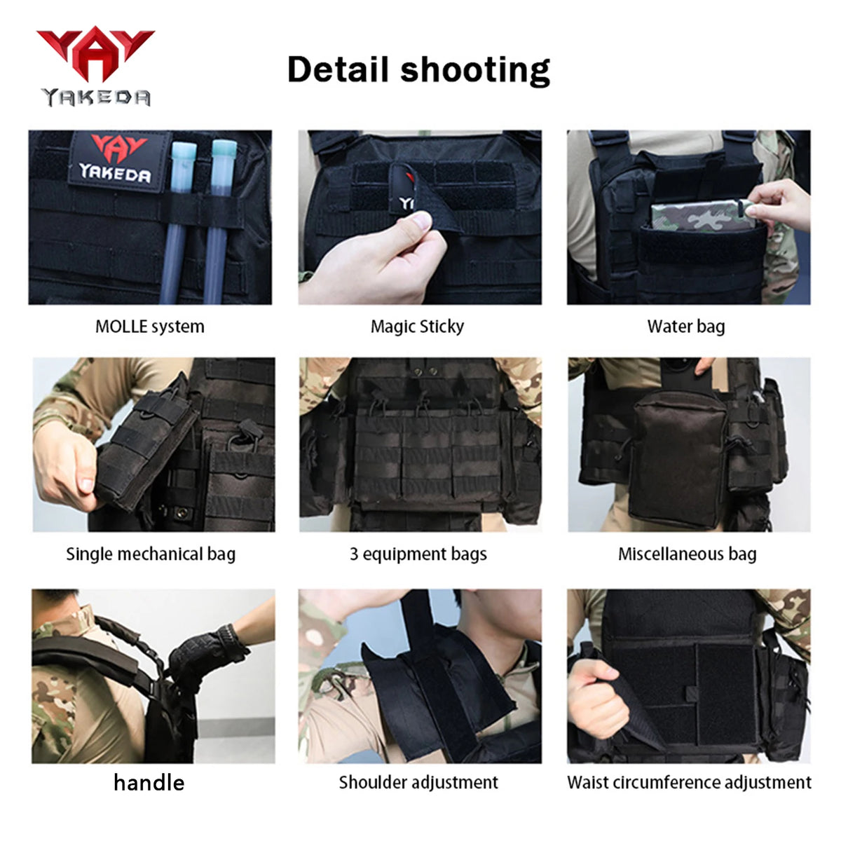 YAKEDA multifunctional lightweight full set with adjustable and freely expandable accessories outdoor hunting vest