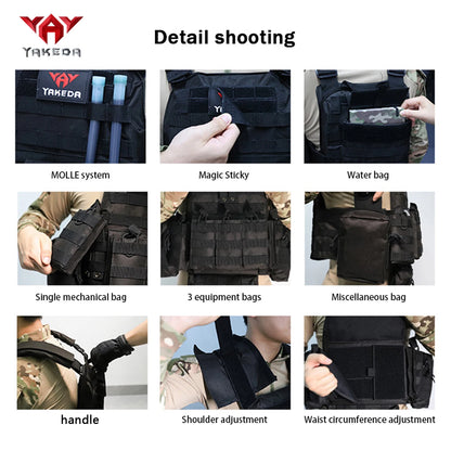 YAKEDA multifunctional lightweight full set with adjustable and freely expandable accessories outdoor hunting vest