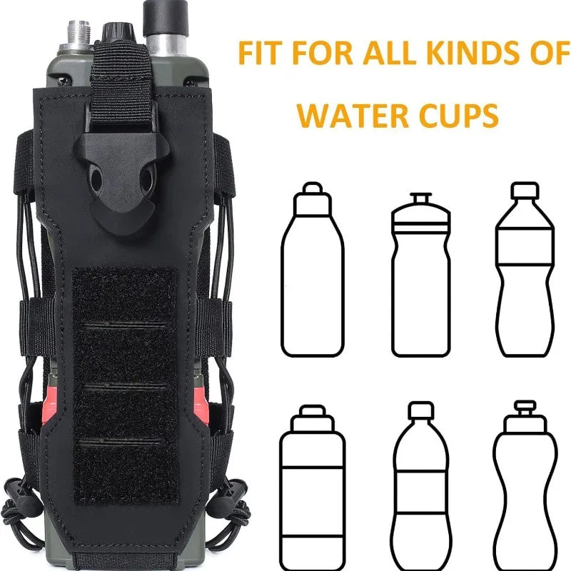 Molle Water Bottle Pouch Radio Holster Waist Pack Outdoor Sport Fishing Camping Hunting Hiking Travel Canteen Kettle Holder Bag