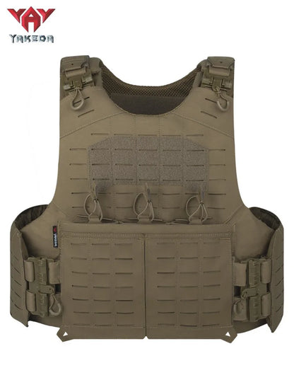 Yakeda Hunting Vest 1000D Quick Release Modular Laser Cutting Molle System Tactical Vest with Double Triple Magazine Pouch