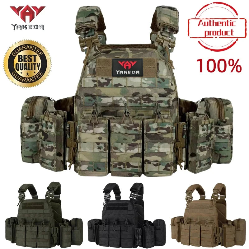 YAKEDA Tactical Vest 6094 Fast Detachable Light Laser Cut Outdoor Hunting Black Gear Carry Vest of High Quality