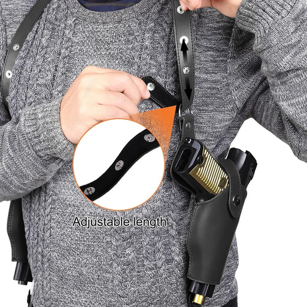 Dual Shoulder Holster Leather 2 Gun Holsters Tactical Concealed Carry Underarm Holster Universal Pistol Holster for 1911 G45 G43