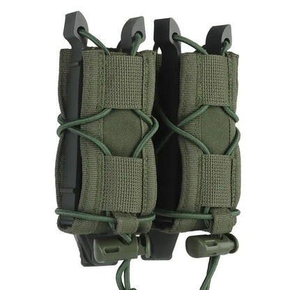 1pc MOLLE Mag Pouch FAST 9MM Double Mag Bag Hunting CS Games Air Soft Holder With Nylon Support Clip