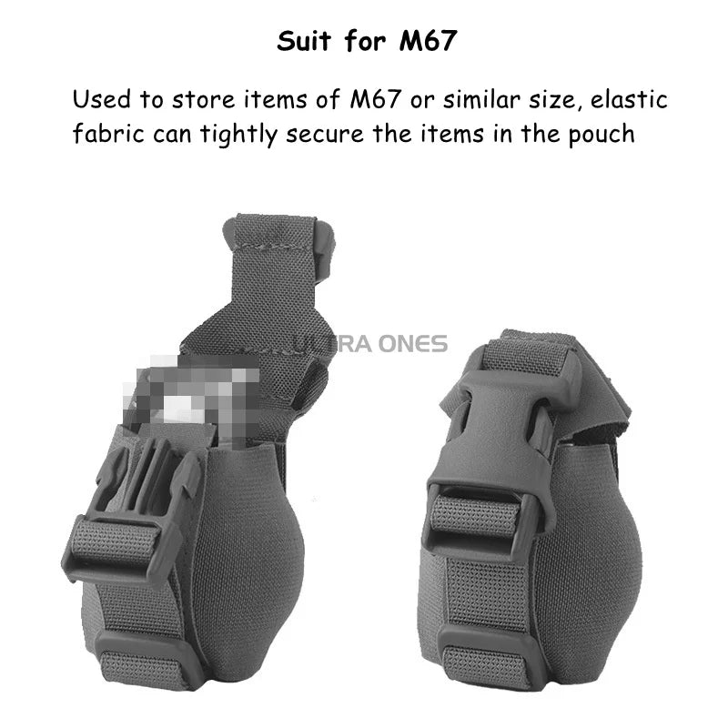 Tactical Compact Grenade Pouch for M67 MOLLE Combat Single Magazine Bag Elastic Hunting Airsoft Training Gear Frag Pouches