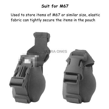 Tactical Compact Grenade Pouch for M67 MOLLE Combat Single Magazine Bag Elastic Hunting Airsoft Training Gear Frag Pouches