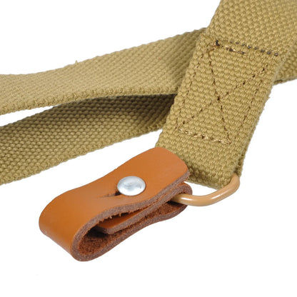 Tactical Rifle Sling Canvas Leather AK47 AK74 Sling Adjustable Gun Strap with Leather Ends for Hunting Shooting