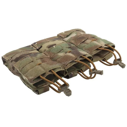 AG 3 MOLLE 5.56 M4 Triple Magazine Pouch Tactical Vest Bungee Retention Plate Carrier Front Placard MAG Holder Bag Airsoft