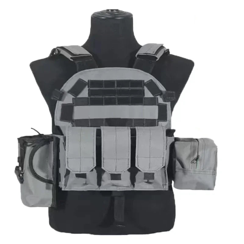 6094 Camouflage Plate Carrier Vest Multi-Functional Tactical Hunting Vest Adjustable Men Combat Equipment for Outdoor Cycling
