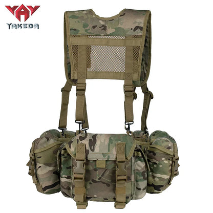YAKEDA 1000D nylon Green Camouflage Harness Vest Tactical Chest Rig