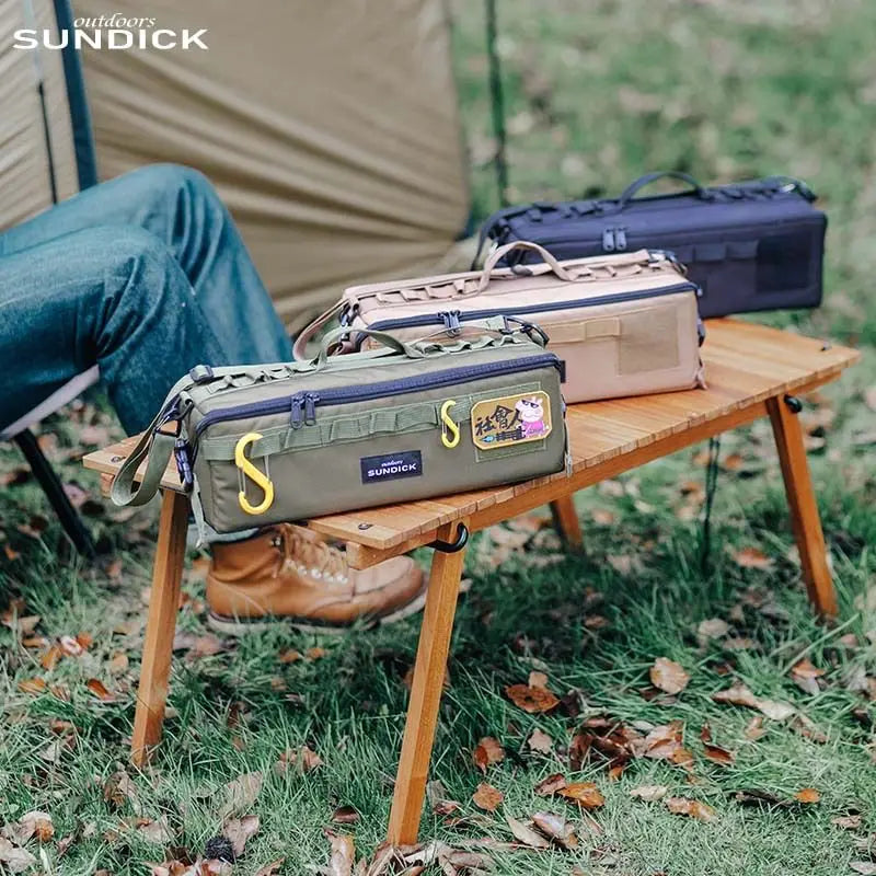 Outdoor Camping Tool Storage Bag Water‑Resistant Multi‑Compartment Hand‑shoulder Bag for Camping Hammer Stake Sundries Organizer