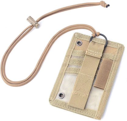 Tactical ID Card Holder Hook Loop Patch Tour Guide Badge Holders Outdoor Travel ID Pouch Pen Purse Tactical Style Badge Bag